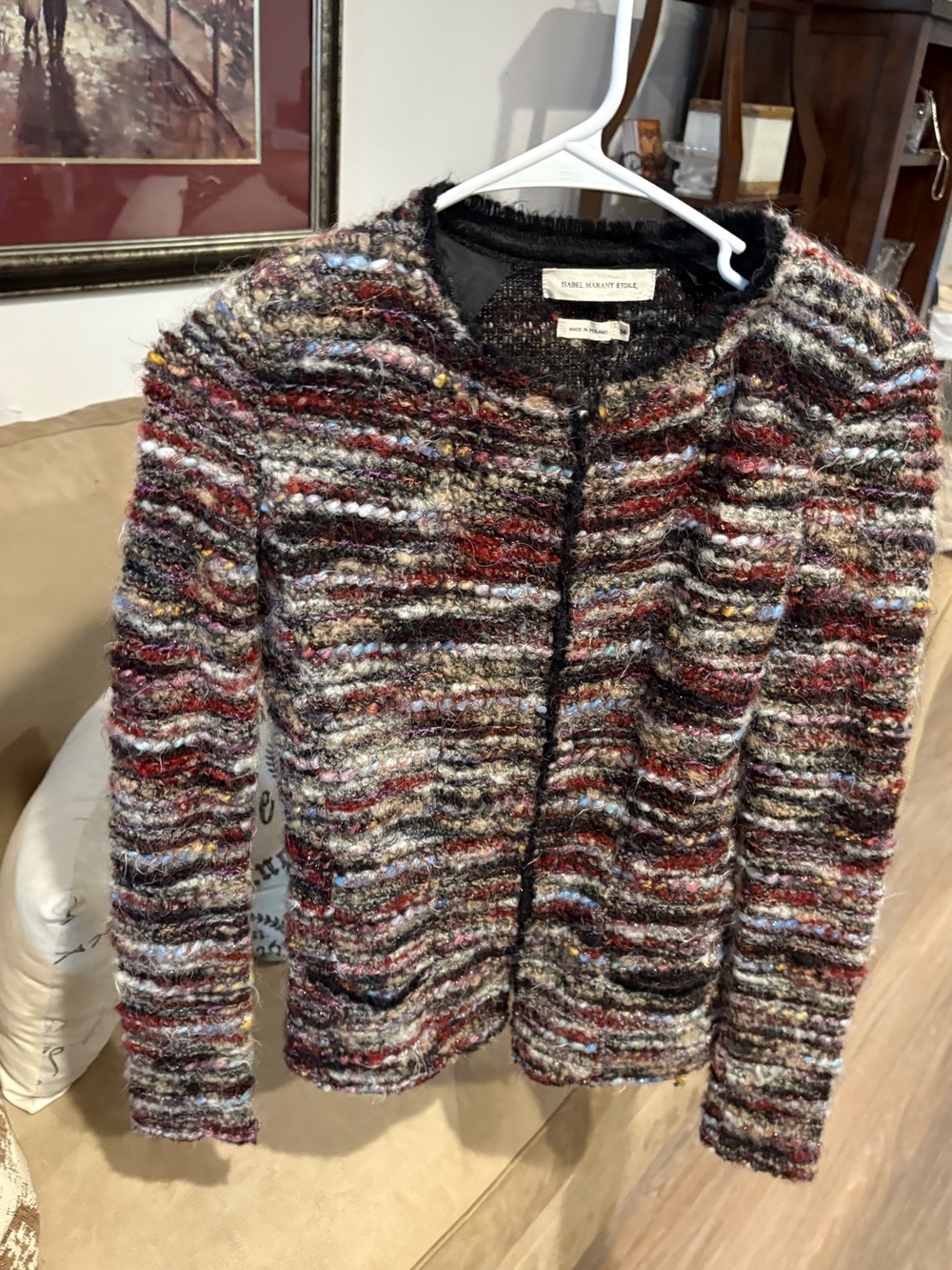 Isabel Marant Multicolor Ribbed Knit Sweater Jacket